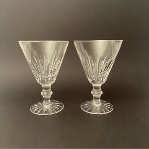 WATERFORD EILEEN 5 1/4” Pair Of Water/liquor Goblet Cut Crystal Stemware Glass